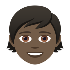 How Child: Dark Skin Tone emoji looks on Joypixels.