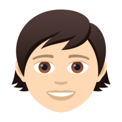 Wie Kind: helle Hautfarbe Emoji auf Joypixels aussieht.