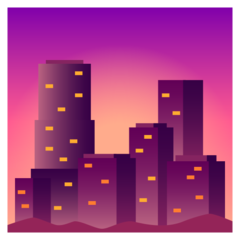 How Cityscape at Dusk emoji looks on Joypixels.