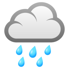 How Cloud with Rain emoji looks on Joypixels.