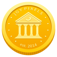 How Coin emoji looks on Joypixels.