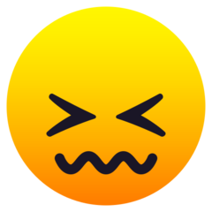 How Confounded Face emoji looks on Joypixels.