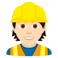 How Construction Worker: Light Skin Tone emoji looks on Joypixels.