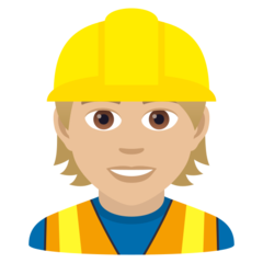 How Construction Worker: Medium-Light Skin Tone emoji looks on Joypixels.