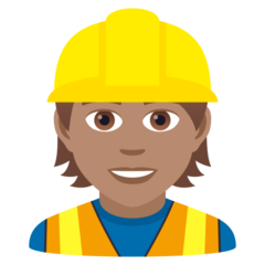 How Construction Worker: Medium Skin Tone emoji looks on Joypixels.