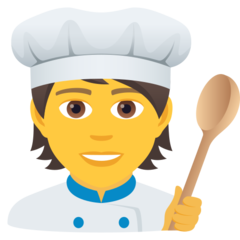 Bagaimana emoji Tukang masak kelihatan di Joypixels.