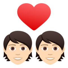 Come Coppia con cuore: carnagione chiara emoji appare su Joypixels.