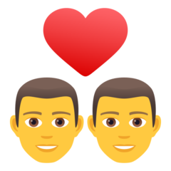 Como o emoji do Casal apaixonado: homem e homem é exibido no Joypixels.