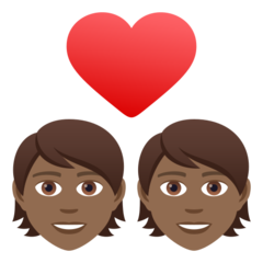 How Couple with Heart: Medium-Dark Skin Tone emoji looks on Joypixels.