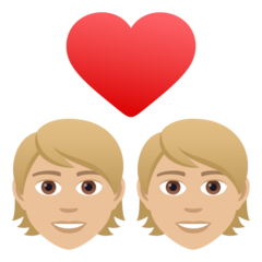 How Couple with Heart: Medium-Light Skin Tone emoji looks on Joypixels.