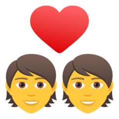 How Couple with Heart emoji looks on Joypixels.