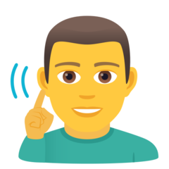 Hur Hörselskadad man emoji ser ut på Joypixels.