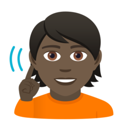 How Deaf Person: Dark Skin Tone emoji looks on Joypixels.