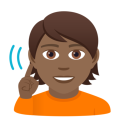 How Deaf Person: Medium-Dark Skin Tone emoji looks on Joypixels.