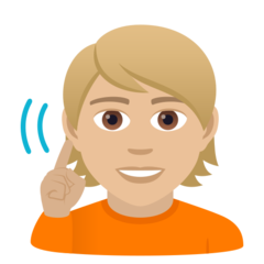 How Deaf Person: Medium-Light Skin Tone emoji looks on Joypixels.