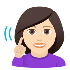 A quoi ressemblent les emoji Femme sourde: peau claire sur Joypixels.