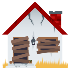 Como o emoji do Casa abandonada é exibido no Joypixels.