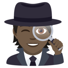 How Detective: Dark Skin Tone emoji looks on Joypixels.