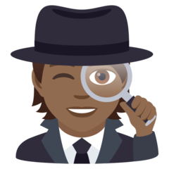 How Detective: Medium-Dark Skin Tone emoji looks on Joypixels.