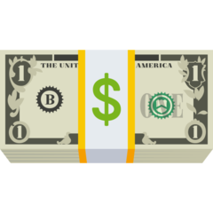 How Dollar Banknote emoji looks on Joypixels.