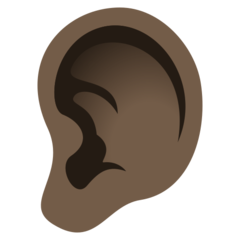 How Ear: Dark Skin Tone emoji looks on Joypixels.