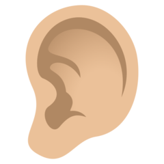 How Ear: Medium-Light Skin Tone emoji looks on Joypixels.