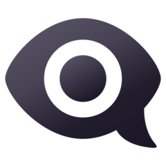 How Eye in Speech Bubble emoji looks on Joypixels.