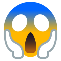 Hoe Angstig schreeuwend gezicht emoji eruit ziet op Joypixels.