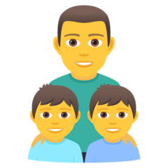 Como o emoji do Família: homem, menino e menino é exibido no Joypixels.