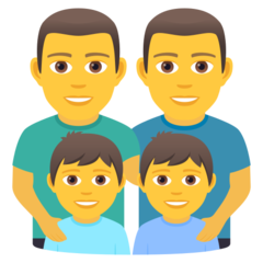 A quoi ressemblent les emoji Famille: homme, homme, garçon et garçon sur Joypixels.