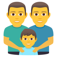 Come Famiglia: uomo, uomo e bambino emoji appare su Joypixels.