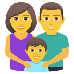 A quoi ressemblent les emoji Famille: homme, femme et garçon sur Joypixels.