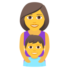 Como o emoji do Família: mulher e menino é exibido no Joypixels.