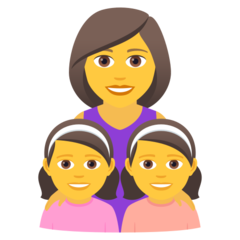 Como o emoji do Família: mulher, menina e menina é exibido no Joypixels.