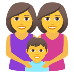 A quoi ressemblent les emoji Famille: femme, femme et garçon sur Joypixels.