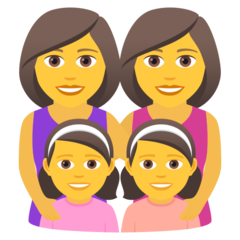 A quoi ressemblent les emoji Famille: femme, femme, fille et fille sur Joypixels.