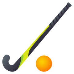 Hvordan Hockey emoji ser ud på Joypixels.