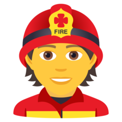 How Firefighter emoji looks on Joypixels.