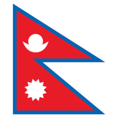 How Flag: Nepal emoji looks on Joypixels.