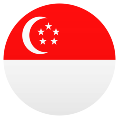 Como o emoji do Bandeira: Singapura é exibido no Joypixels.