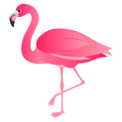 How Flamingo emoji looks on Joypixels.