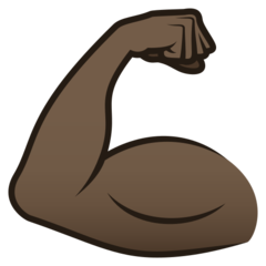 A quoi ressemblent les emoji Biceps contracté: peau foncée sur Joypixels.