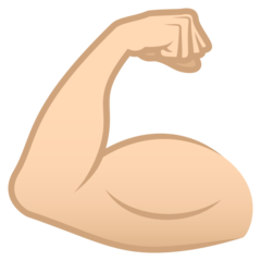 How Flexed Biceps: Light Skin Tone emoji looks on Joypixels.