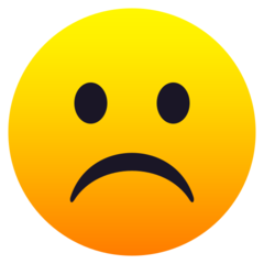 How Frowning Face emoji looks on Joypixels.