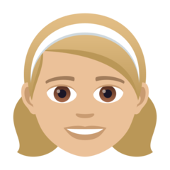 How Girl: Medium-Light Skin Tone emoji looks on Joypixels.