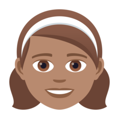 How Girl: Medium Skin Tone emoji looks on Joypixels.