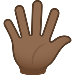 How Hand with Fingers Splayed: Medium-Dark Skin Tone emoji looks on Joypixels.