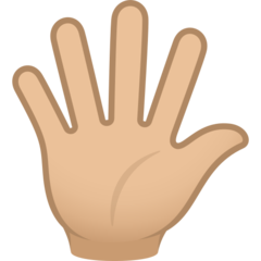 How Hand with Fingers Splayed: Medium-Light Skin Tone emoji looks on Joypixels.