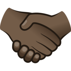 How Handshake: Dark Skin Tone emoji looks on Joypixels.