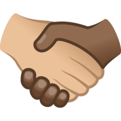 Handshake: Medium-Light Skin Tone, Medium-Dark Skin Tone Emoji 🫱🏼‍🫲🏾